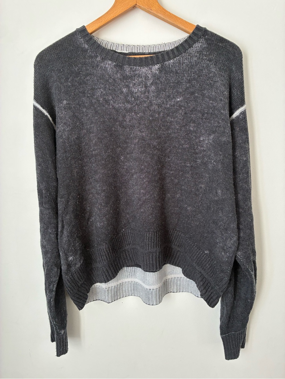 Lululemon Sweater Women’s L Gray Reversible Two Tone Oversized Knit Pullover